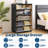 Textured Oak 5-Drawer Tall Cabinet, 46-Inch with Curved Profile and TV Console Function, Versatile Storage Unit for Bedroom, Living Room or Hallway