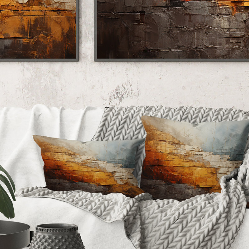Coussin gris et orange