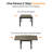 Extendable Outdoor Dining Table for 4-6 Person, Rust-Free Aluminum Expandable Patio Dining Table, 32"-65" Adjustable Square/Rectangle Extendable Patio Table for Garden, Lawn, Deck, Limed Oak-2028051212