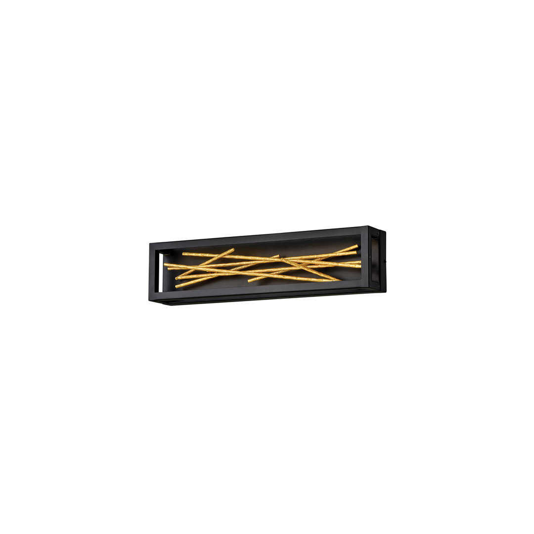 Styx Integrated LED Rectangle Wall Sconce - Black w/ Gilded Gold Branches Fredrick Ramond