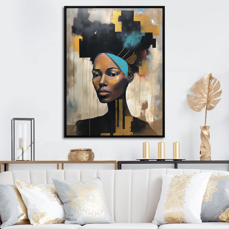 Urban Urban Contemporary African I, H 32 po x l 16 po x P 1 po, Cadre flottant noir