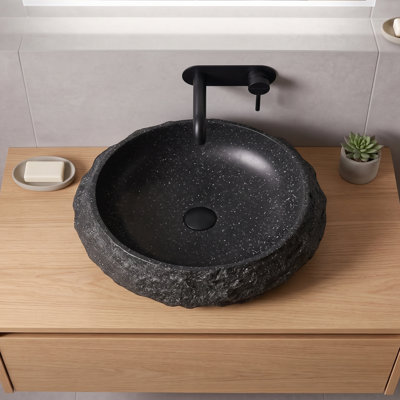18 in. Oval Stone Resin Vessel Bathroom Sink