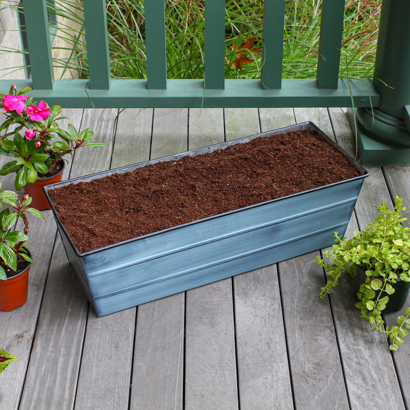 Metal Planter Box, Nantucket Blue