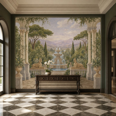 Papier peint classique avec colonnes et arches