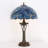 Tiffany Table Lamp Sea Blue Pearl Stained Glass Desk Lamp 16X16X24 Inches Reading Light