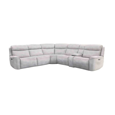 134.4" W Transitional Power Sectional, Light Taupe