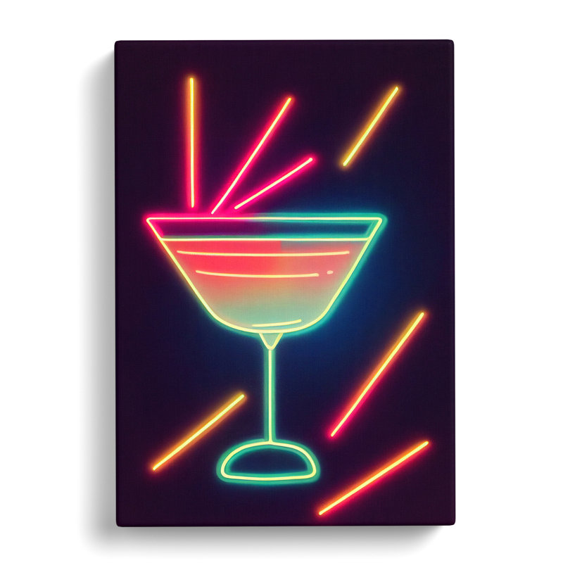 Cocktail Neon - Wrapped Canvas, 50cm H x 35cm W x 3cm D