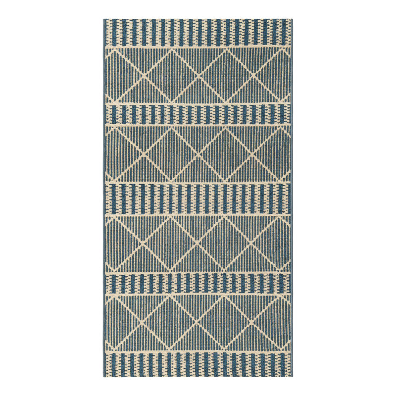 Tapis d'extérieur Blue_Unique Loom Dalyan, Tapis de couloir 2 pi 7 po x 5 pi 3 po