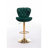 Set Of 2  Bar Stools,With Chrome Footrest And Base Swivel Height Adjustable Mechanical Lifting Velvet + Golden Leg Simple Bar Stool-Grey-115936987