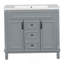 Meuble-lavabo moderne 36 po avec lavabo supérieur-679305155