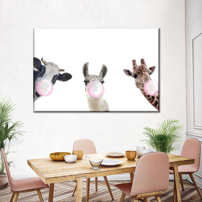 Silly Bubble Gum Animals Canvas Print, 51" H x 34" W x 1.25" D