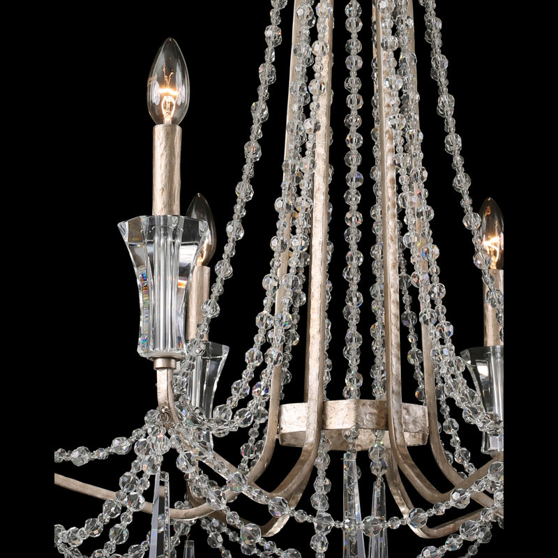 Barcelona Crystal Chandelier - 6-Light - Transcend Silver, 6, Champagne