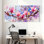 «Magnolia Pink Magnolia Blossoms On Branches», ensemble de 3 impressions sur toile