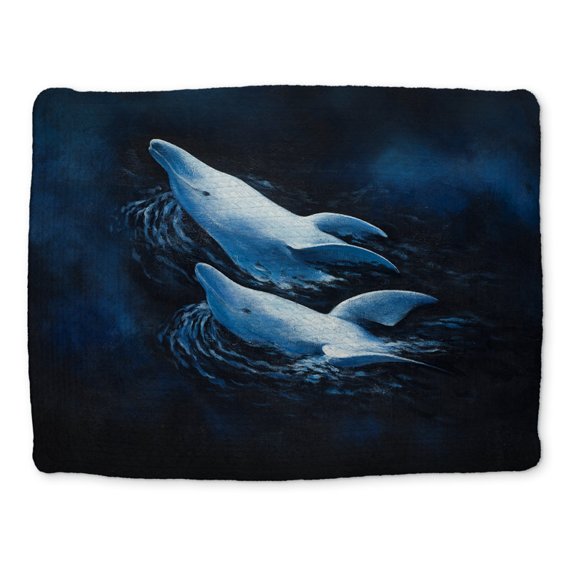 Blue Braided Placemat - Two Dolphins Design | Home Decor
