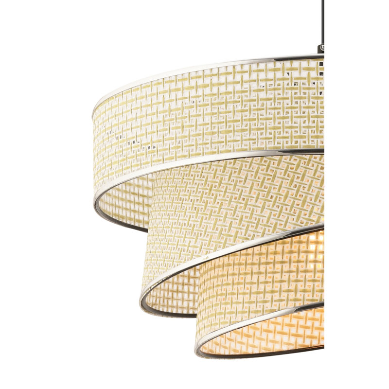 Elegant Metal Chandelier, Cream & Silver Finish, 28 x 28 x 7.9 inches | CE Certified, E27 Socket (Max 60W) | Stylish Lighting Fixture for Dining Room, Living Room, and Entryway, Modern Design
