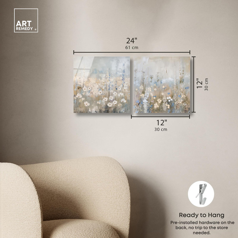 Tranquility Floral Art , H 12 po x l 24 po