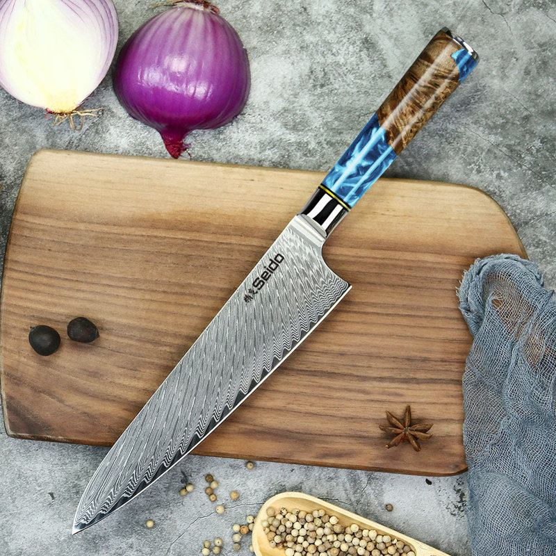 Couteau de chef Sey Knives Blue 8 po Gyuto
