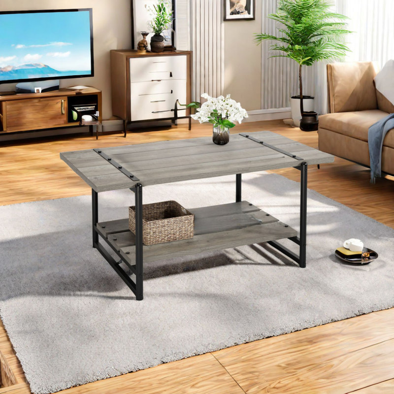 Adhya Coffee Table with Storage, Grey