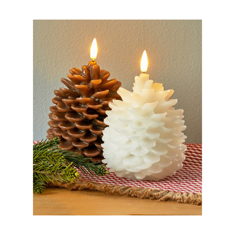 Bougie Pinecone DEL - Brun