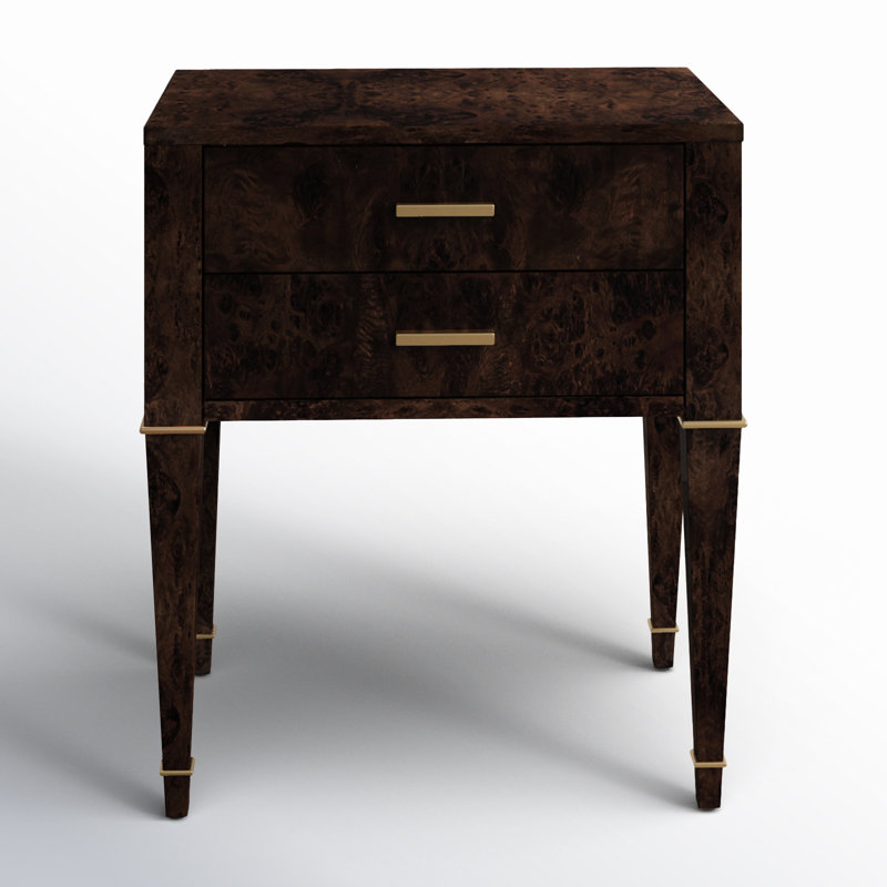Mazekine 2 - Drawer Nightstand, Dark Burl