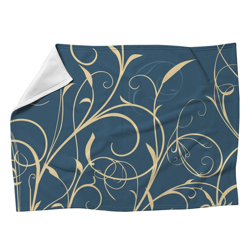 Swirls Cool Pattern Machine Printed Throw Blanket, 50" W x 60" L