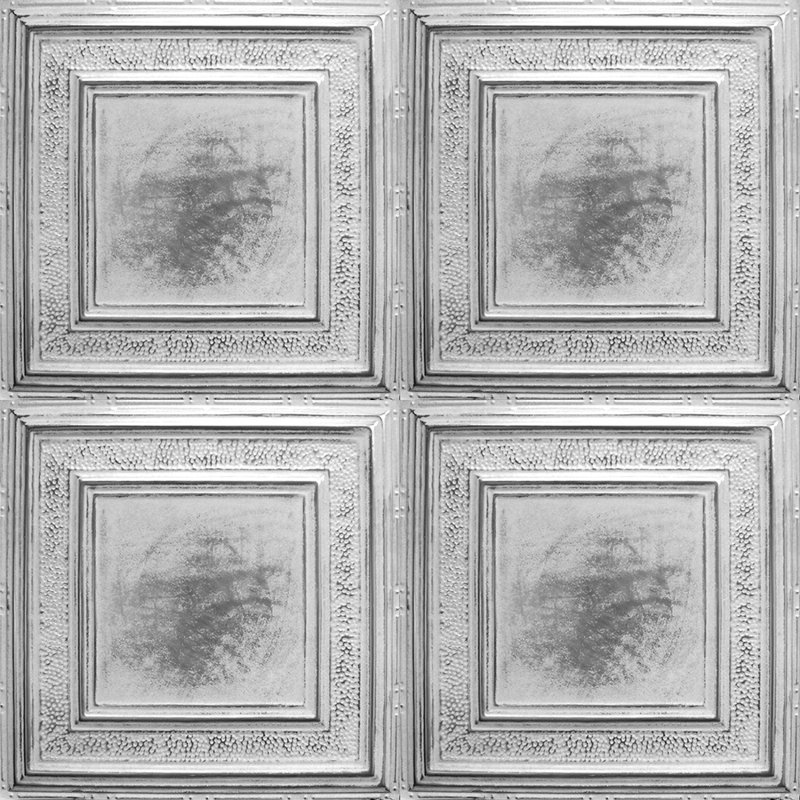 Panneaux muraux et tuiles cloutées American Tin Ceilings, Blanc argenté délavé