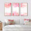 Abstrait fleurs roses éclaboussures II - ensemble d'art moderne sur toile encadrée moderne de 3-448107064-448107079