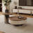 Simple modern round walnut tea table