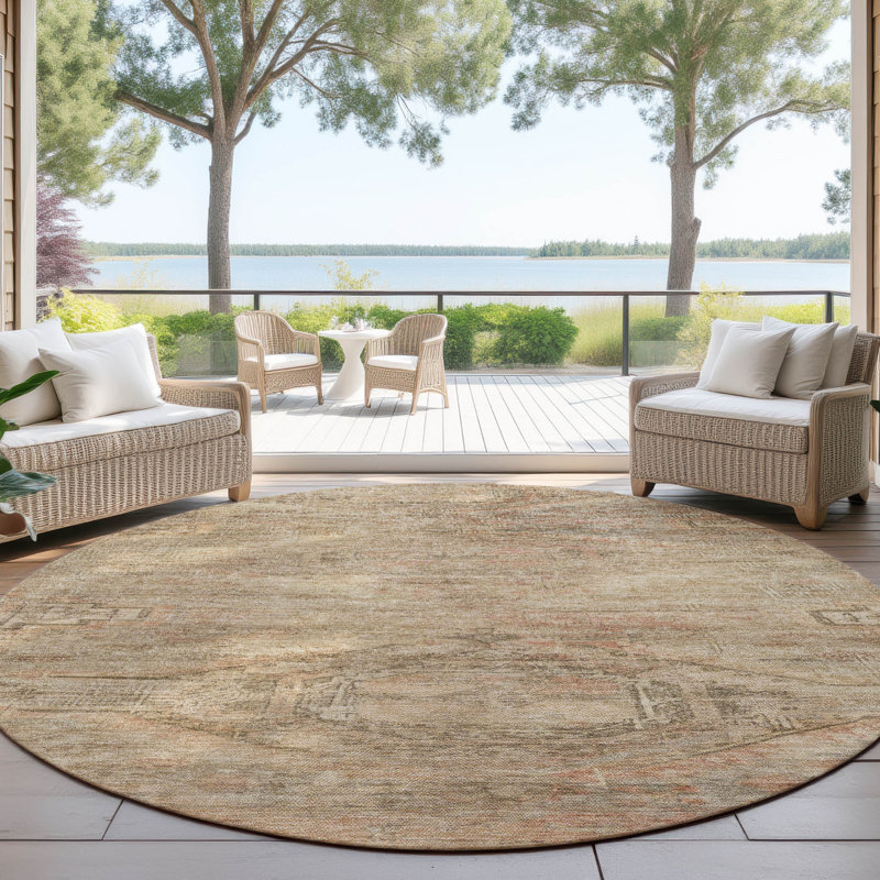 Tapis intérieur / extérieur beige Emalisse, 2 pi 3 po x 7 pi 6 po