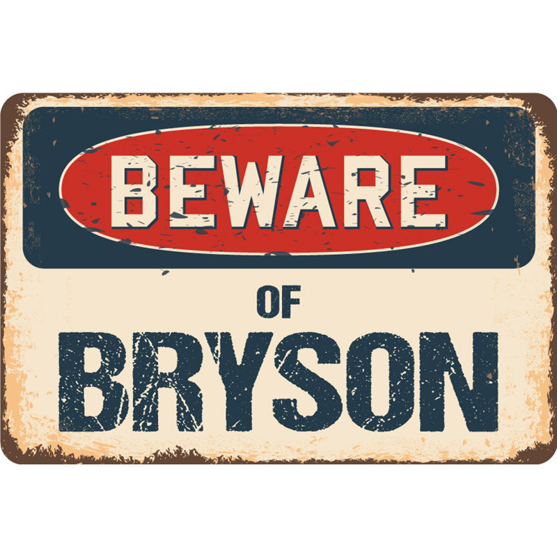 Amasya Méfiez-vous de Bryson, H 5 po x l 7 po x P 0,1 po