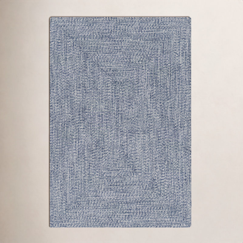 Tapis bleu marine intérieur / extérieur Leroux, Rectangle 7 pi 6 po x 9 pi 6 po
