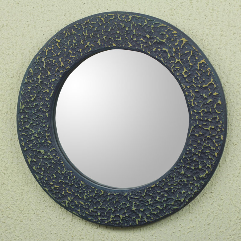 Jenelee Flat Wall Mirror, Blue