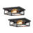 2-Light Square Metal Flush Mount with Turnable Light Cap