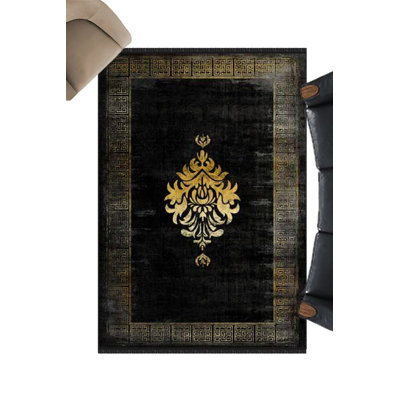 Emelia Cotton Damask Indoor / Outdoor Rug