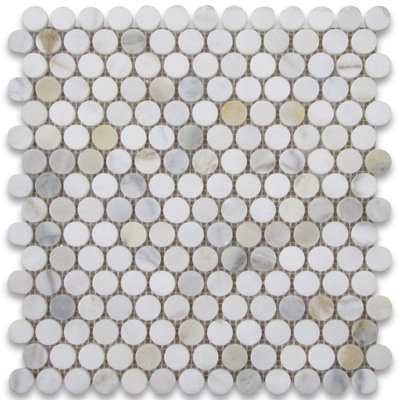 Carreau de marbre rond pour mur et plancher Marble Penny