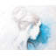 Napperon aquarelle abstrait chignon bleu en polyester