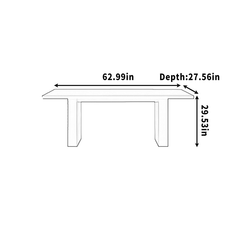 Bureau Buariki, Tanné, H 29,53 po x l 62,99 po x P 27,56 po