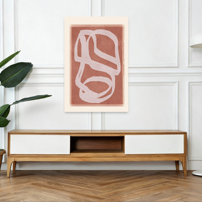 «Earthy Abstract Flow», reproduction d'art contemporain minimaliste, 48" H x 32" W