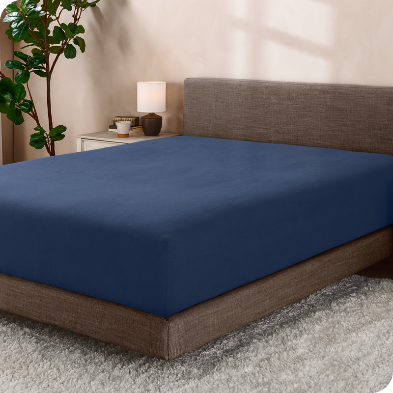 Drap-housse en micro-molleton très doux, Drap-housse de taille simple, Bleu très foncé