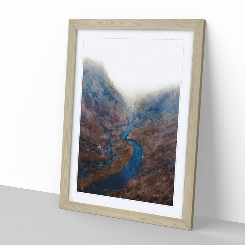 Honister Pass in Keswick Cumbria - Picture Frame Painting, 48cm H x 36cm W x 2cm D, Oak Framed