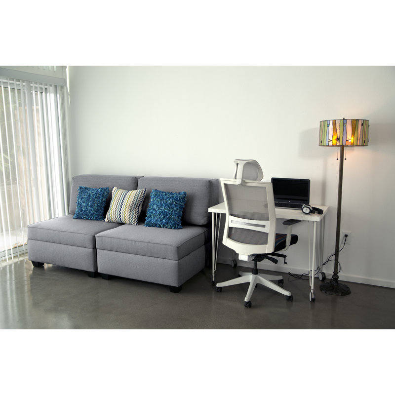 Canapé convertible Anke, Gris clair, 36 po x 72 po x 18 po