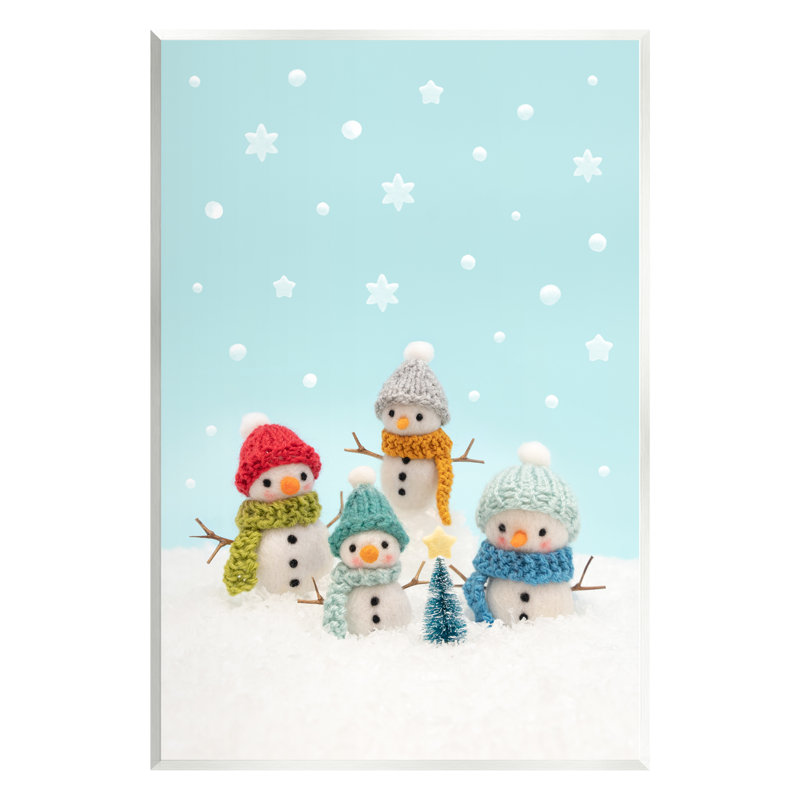 Photographie d'un arbre de Noël «Winter Snowmen» par Lemon & Sugar, H 15 po x l 10 po x P 0,5 po, Mdf