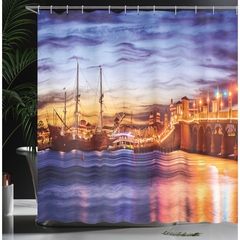 Shower Curtain with Hooks Included, 84"H x 69"W