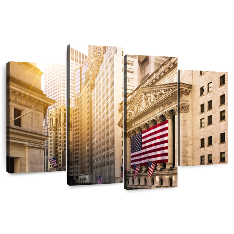 Drapeau américain Harpa Wall Street, H 27 po x l 43 po