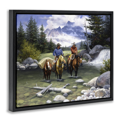 "Travelling Cowboys in Stream", art mural encadré par Jack Sorenson