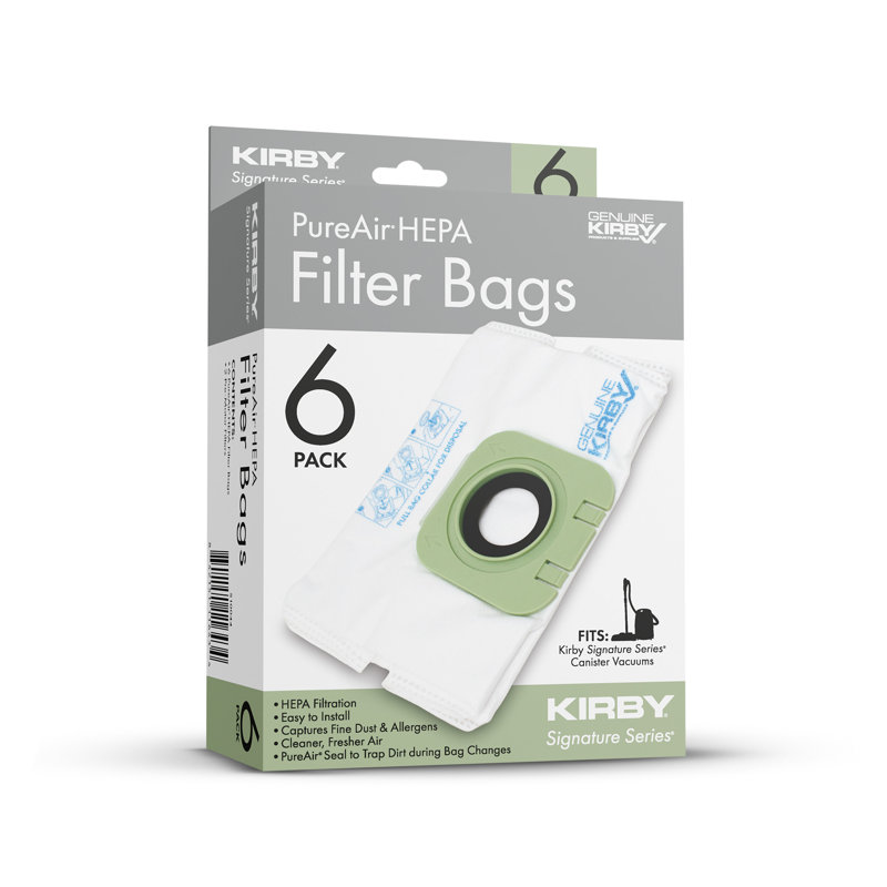 Kirby SS Canister PureAir Filter Bags (6 pack) and 2 pre-motor filters