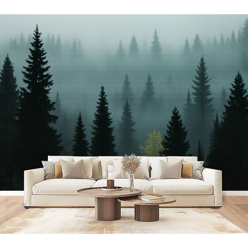 Papiers peints Forest Peel and Stick Misty Pine, L 96 po x l 69 po