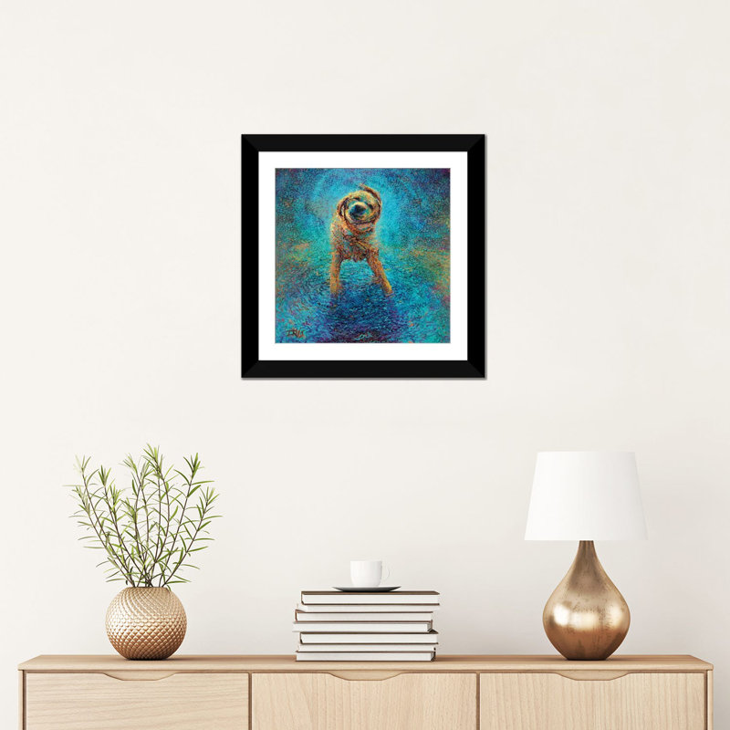 «Shakin 'Off the Blues» par Iris Scott - reproduction sur toile, Papier d'art encadré noir, Blanc, H 16 po x l 16 po x P 1 po