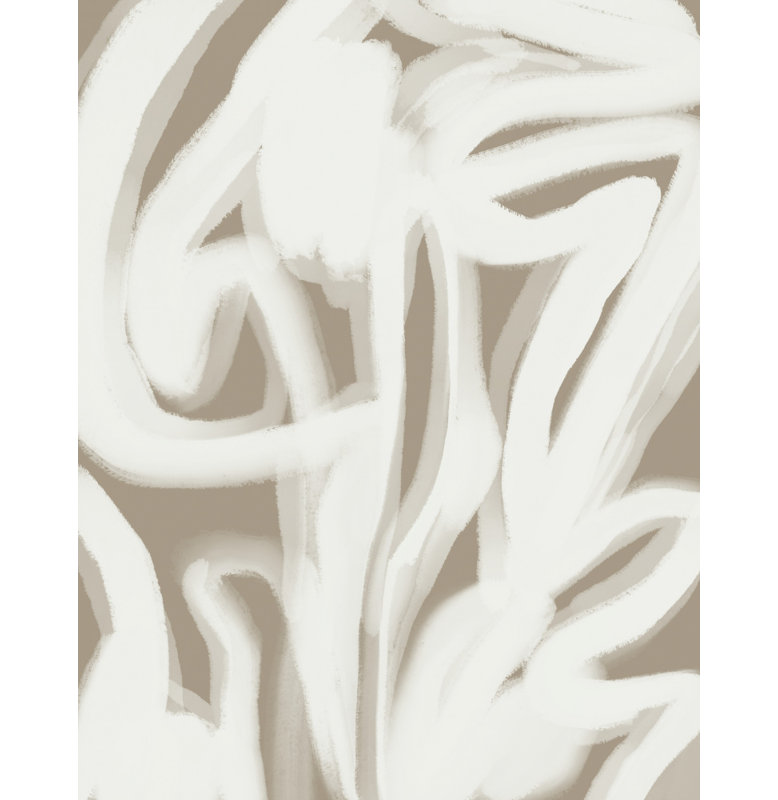 Fluid Neutral Abstract by Josie George — Abstract Wall Art, 32 × 48, Framed Print, Gold