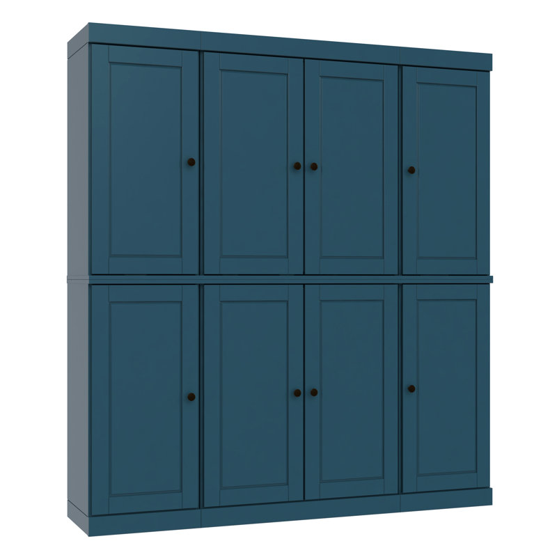 Kyrrah 100% Solid Wood 65"" Pantry Cabinet with Solid Doors, 2-Drawers and Adjustable Shelves